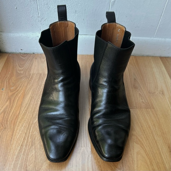 Gucci Authentic Black Leather Pull-On Chelsea Boot Size 10 Men’s Made in Italy - Picture 5 of 13